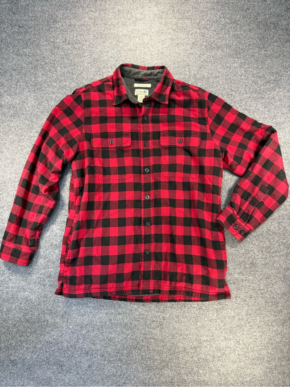 L.L. Bean Classic Plaid Buffalo Check Shirt Jacket - fleece lined fall winter